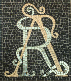 Mosaic entwined initials